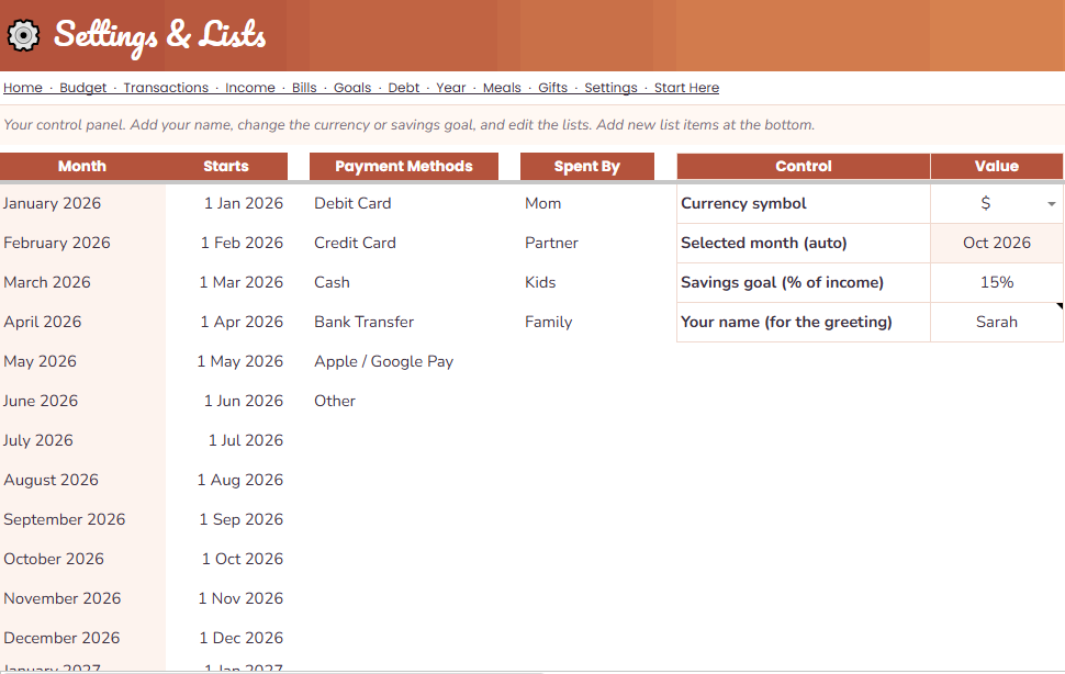 Bloom Budget: The All-in-One Monthly Money, Bills & Meal Planner for Busy Moms (Google Sheets)